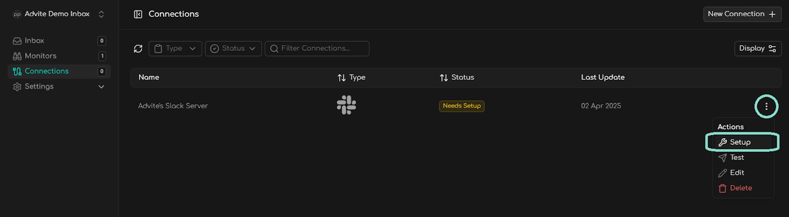 How to setup a Connection.